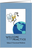 Customizable Bee and Stethscope Welcome to Our Practice card