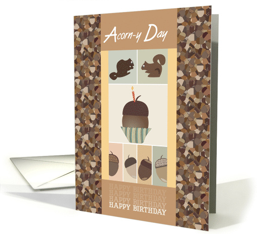 Happy Birthday Squirrels and Acorns card (1581944)