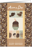 Happy Birthday Squirrels and Acorns card