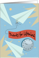 Thanks for Listening Airplanes card