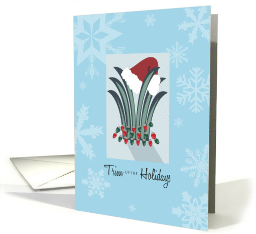 Grass Elf Hat Landscaping Happy Holidays card (1654358)
