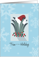 Grass Elf Hat Landscaping Happy Holidays card