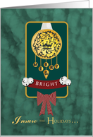Deer Ornament Insurance Happy Holidays card
