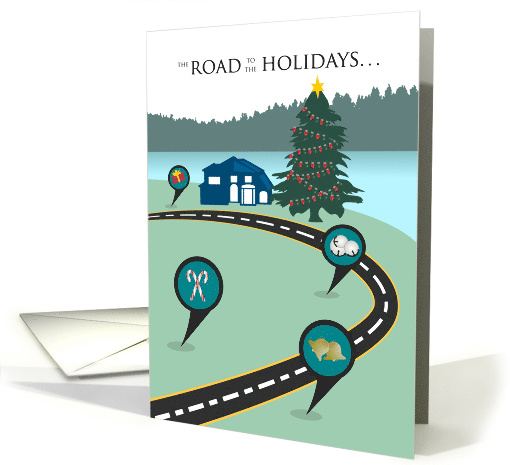 Mapped Holiday Road From Our Home To Yours card (1654872)