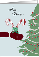 Doubly Declicious Candy Cane Happy Holidays card