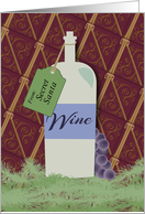 Bottle of Wine Secret Santa Christmas card