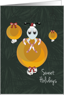 Candy Cane Bug Ornament Happy Holidays card