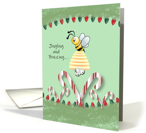 Jingling and Buzzing Bee Happy Holidays Christmas card (1660650)