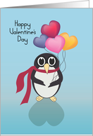 Heart Balloons Penguin Happy Valentine’s Day card
