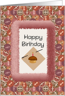 Buttons Sewing Needle Happy Birthday card