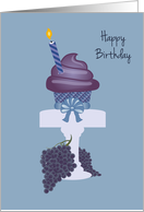 Grapes and Cupakes Happy Birthday card