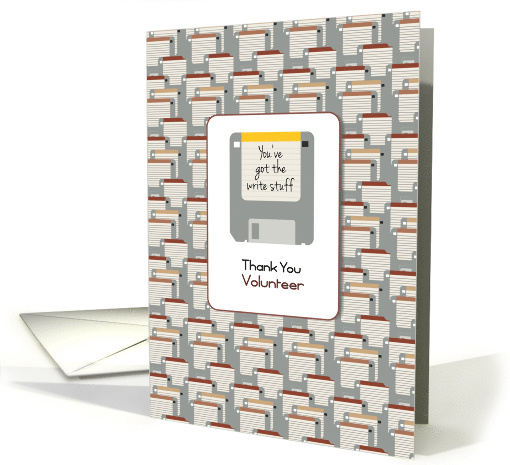 Floppy Diskette Thank You Volunteer card (1677326)