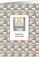Floppy Diskette Thank You Volunteer card