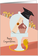 Cup Cake Pedestal Graduation Birthday card