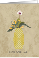 Orchid Vase Happy birthday card