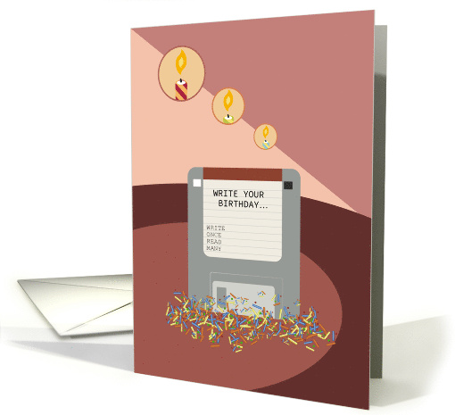 Floppy Disk Sprinkles Happy Birthday card (1679120)