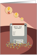 Floppy Disk Sprinkles Happy Birthday card