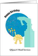 Custom Front Happy Birthday Cleaning Maid Services card