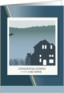 Congratulations Lake House with Pine Trees card