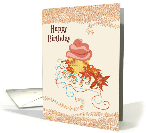 Cupcake Flowers Happy Birthday card (1681132)