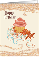 Cupcake Flowers Happy Birthday card