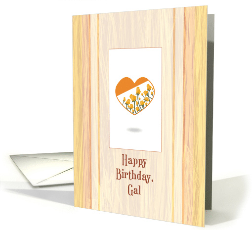 Heart Yellow Roses Happy Birthday Gal card (1681578)