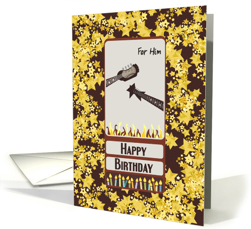 For Him Guitar Necks Headstocks Happy Birthday card (1683038)