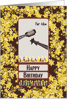 For Him Guitar Necks Headstocks Happy Birthday card