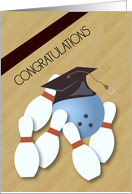 Bowling Pins Graduation Congratulations card