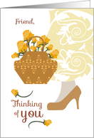 Yellow Roses Friend Thinking of You card