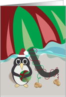 Penguin Beach Happy Christmas in July card