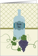 Thank You Grape Vine Wine Bottle card