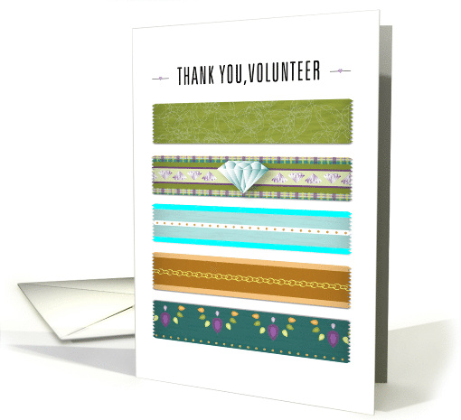 Thank You Volunteer Stripes of Tape and Diamond Time is Valuable card