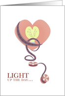 Heart Light Bulb Reel to Reel Valentine’s Day card