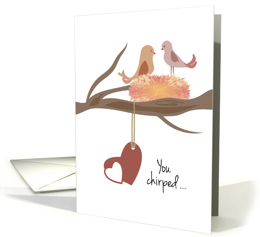 Happy Valentine's Day Birds in Nest with Dangling Heart card (1724486)