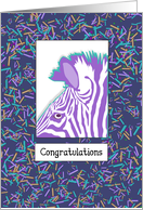 Zebra and Sprinkles Congratulations card
