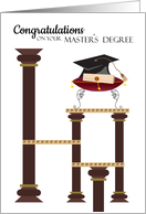 Columns and Pillow Master’s Degree Congratulations Graduate card