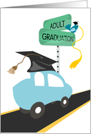 Car and Road High School Adult Graduation card