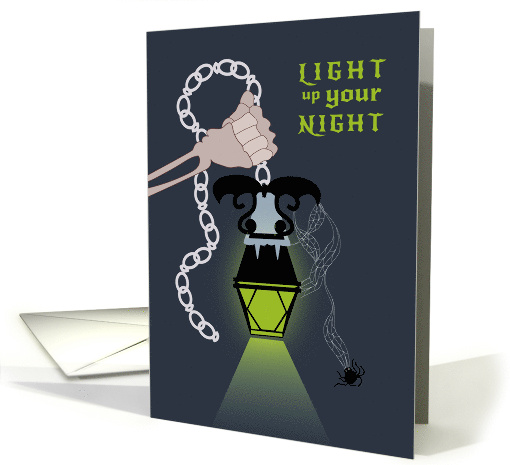 Skeleton Hand Holding Eerie Lantern Halloween card (1738732)