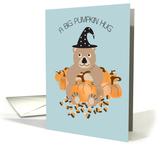 Big Pumpkin Hug Bear Halloween for Kids card (1738994)