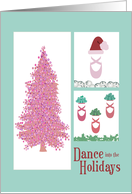 Dance Ballet Pink Tree Bows and Slippers card