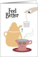 Tea Cup and Tea Pot Feel Better card