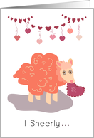 Sheep with Heart Happy Valentine’s Day card