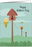 Parekeet Birdhouse Mother’s Day card