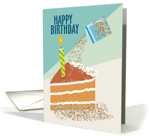 Sprinkle Cake Slice Happy Birthday card (1757106)