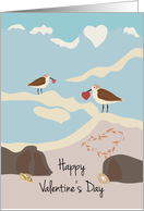 Beach and Sea Happy Valentine’s Day card