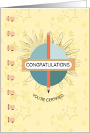 Certification Binder Congratulations card