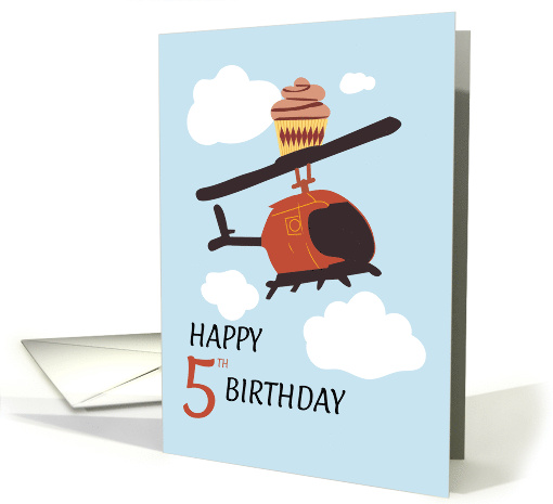 Fifth Birthday Helicopter and Cupcake card (1768920)