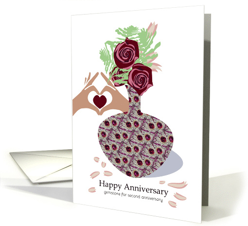 Garnet Vase 2nd Year Happy Anniversary card (1771668)