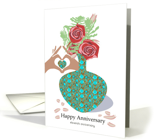 Turquoise for 11 Year Happy Anniversary card (1771814)